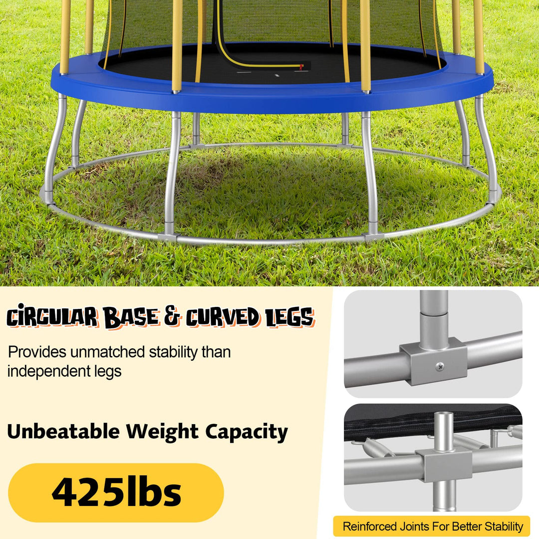 Giantex 8 FT 10 FT Trampoline, ASTM Certified Recreational Trampolines with Net, Galvanized Steel Frame