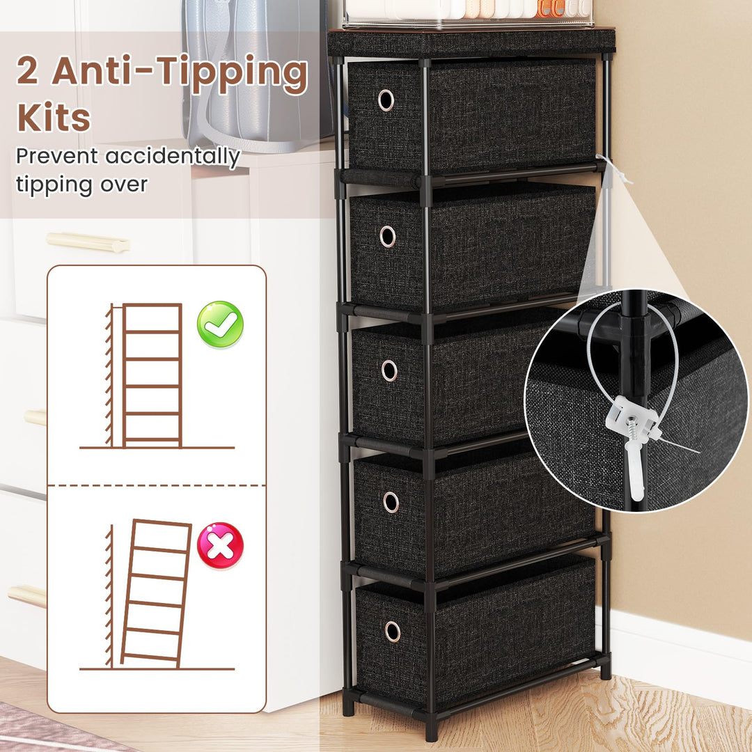 Giantex Dresser with 5 Drawers for Living Room