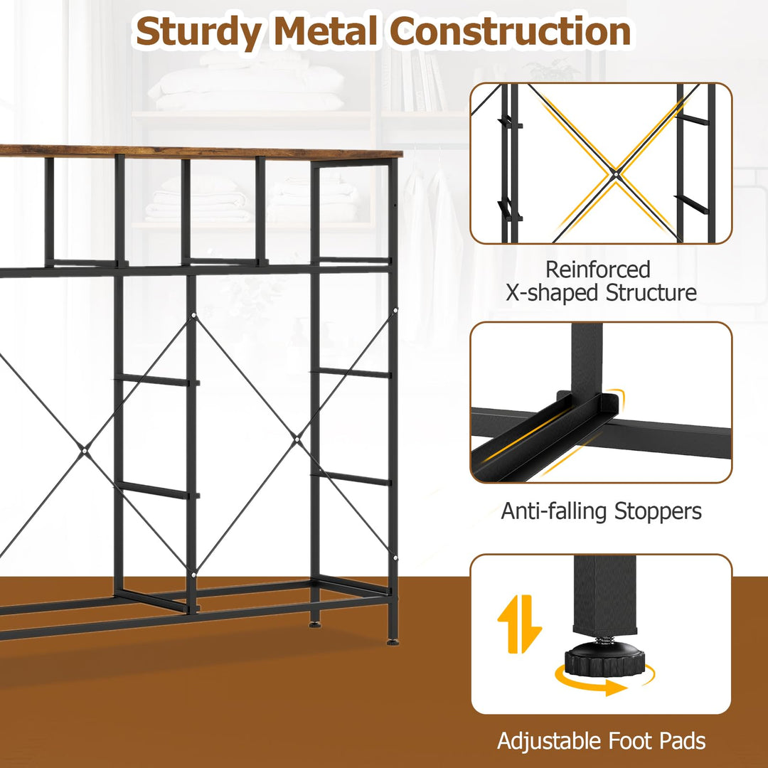 Giantex 9-Drawer Tall Fabric Storage Organizer Chest with Wooden Top &amp; Sturdy Metal Frame