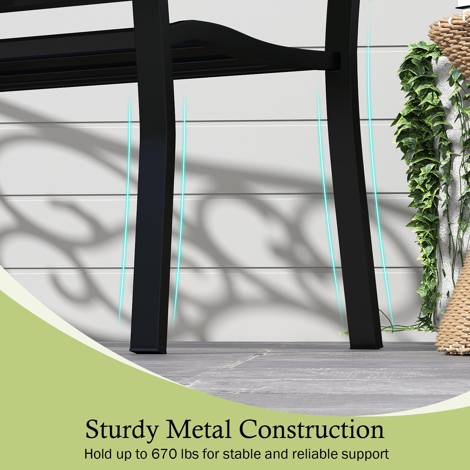 Giantex Outdoor Bench with Floral Pattern