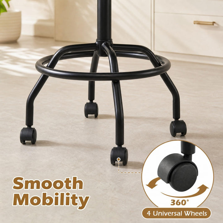 GIANTEX Swivel Height Adjustable Bar Stools with Wheels