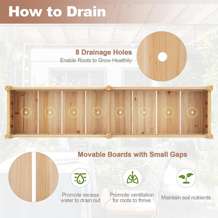 Giantex Wood Raised Garden Bed with Corner Drainage