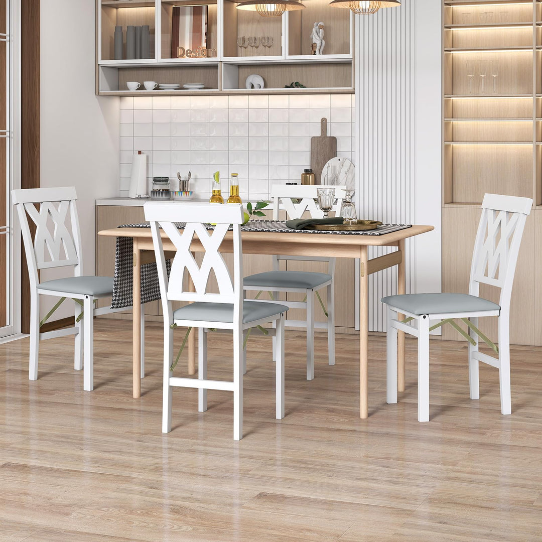 Giantex Folding Dining Chairs with Rubber Wood Frame
