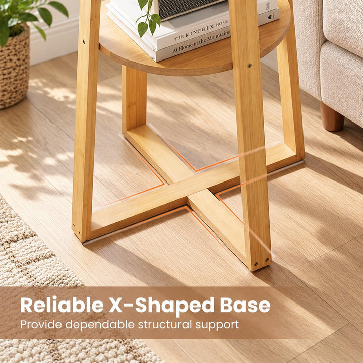 GIANTEX 2-Tier Small Round Side Tables Set of 2