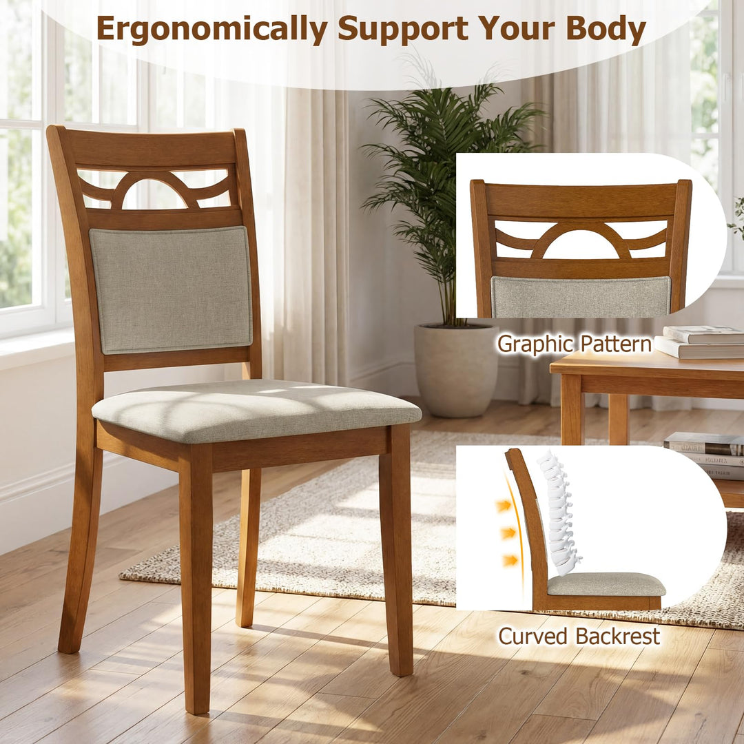 Giantex Wooden Dining Chairs Set of 2/4 for Dining Room