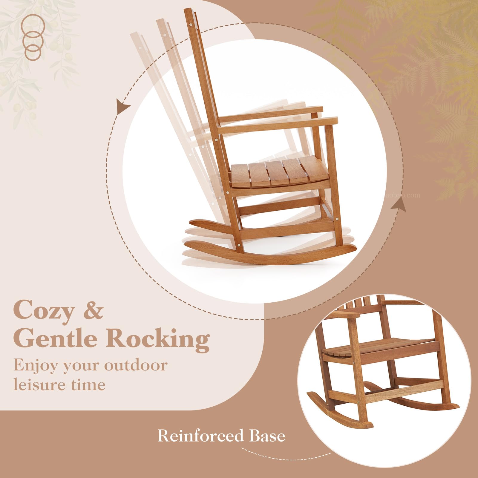 Giantex Outdoor Rocking Chair, High Back Patio Rocker