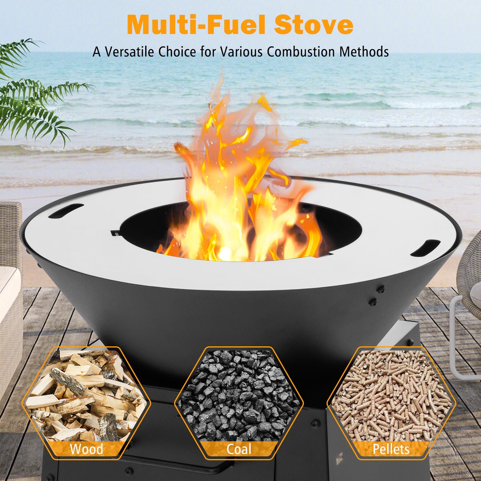 Giantex Outdoor Fire Pit with Grill