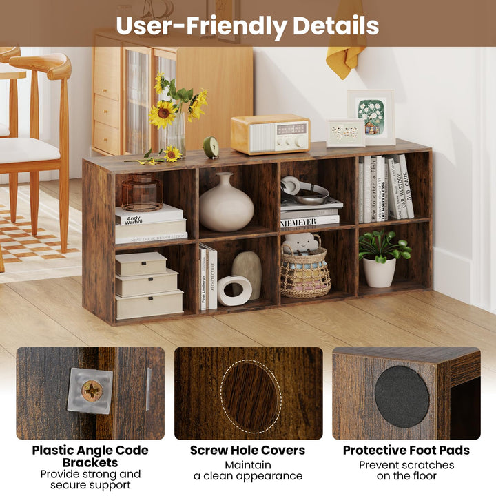Giantex Floor Standing Bookshelf with Storage and 2 Anti Tipping Kits