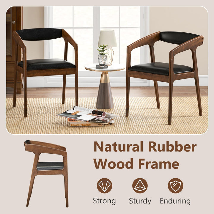 Giantex Modern Accent Chair - PU Leather Upholstered Armchairs w/Cozy Backrest & Padded Seat Cushion