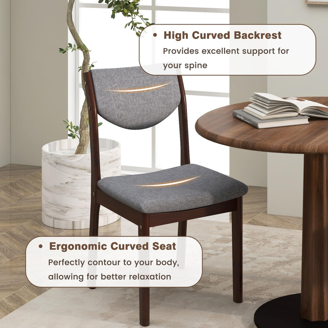 Giantex Wood Dining Chair, Wooden Kitchen Chairs with Rubber Wood Frame