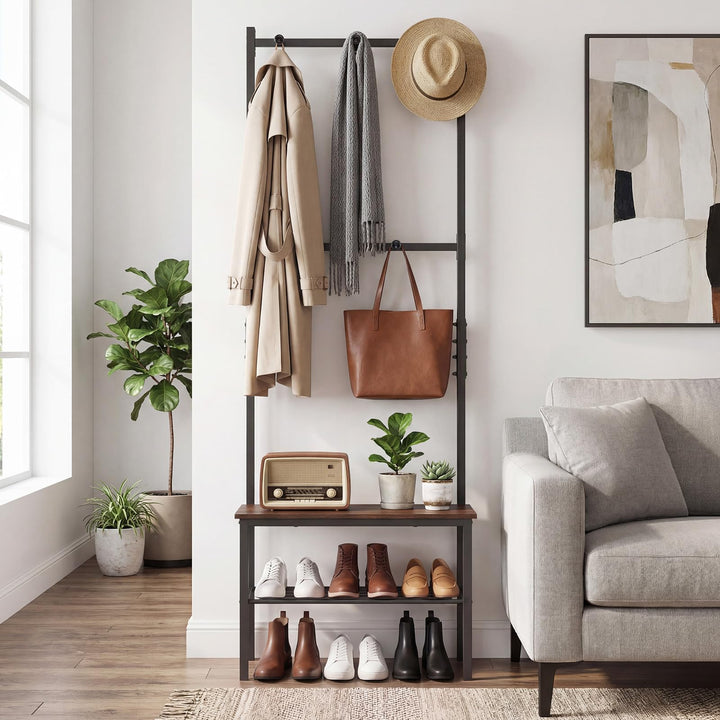 Giantex 3 in 1 Hall Tree with Bench and Shoe Storage