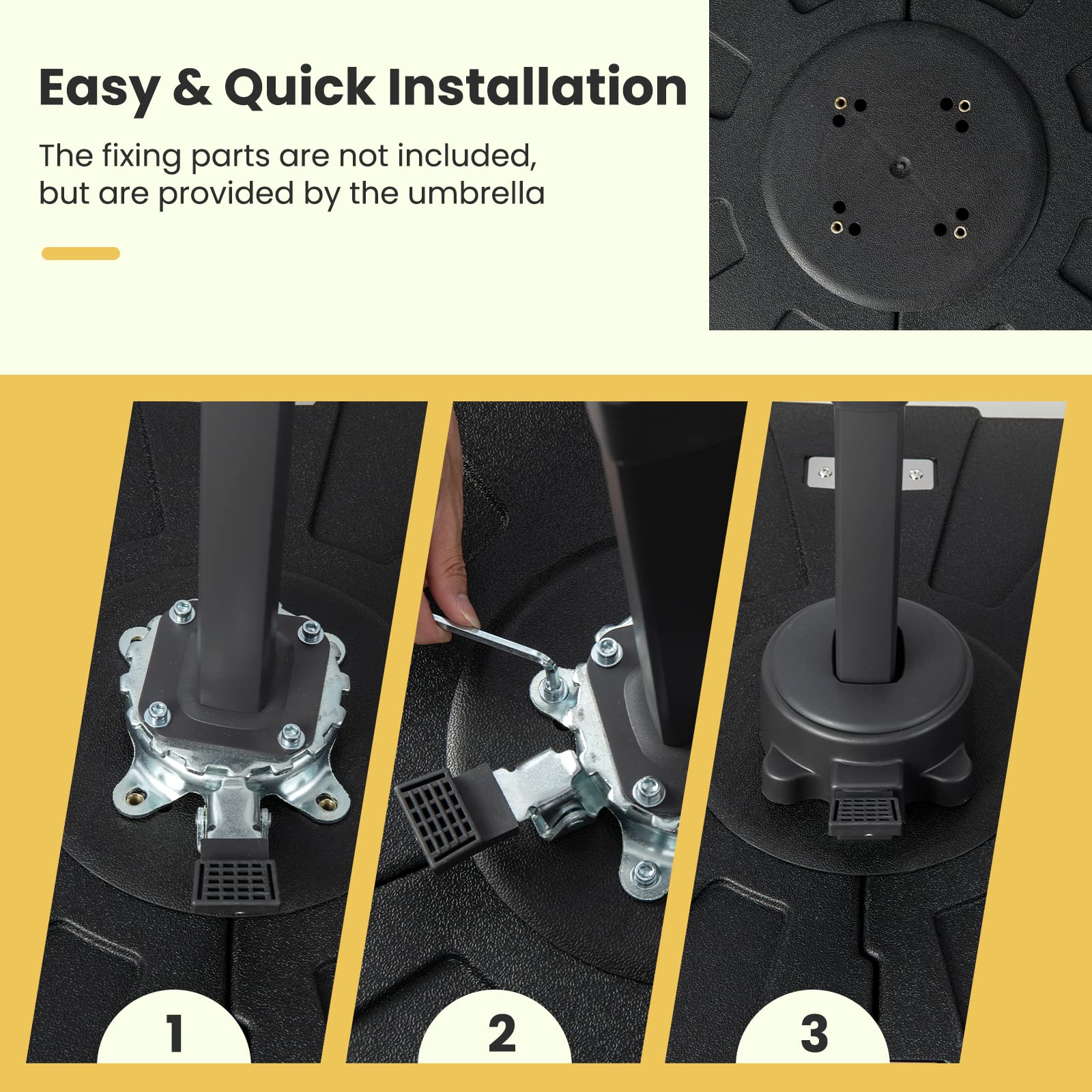 Giantex Cantilever Umbrella Base with Wheels