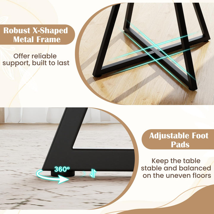 Giantex 47-inches Round Dining Table for 4 | Circle Dinner Tables for Dinette Living Room