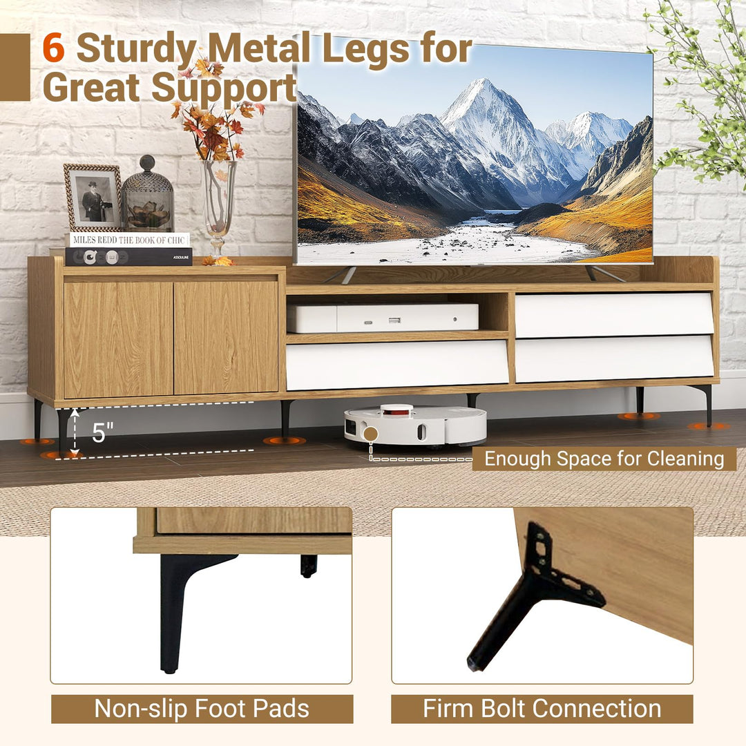 Giantex TV Stand for 75 80 Inch TV 71" Modern Entertainment Center