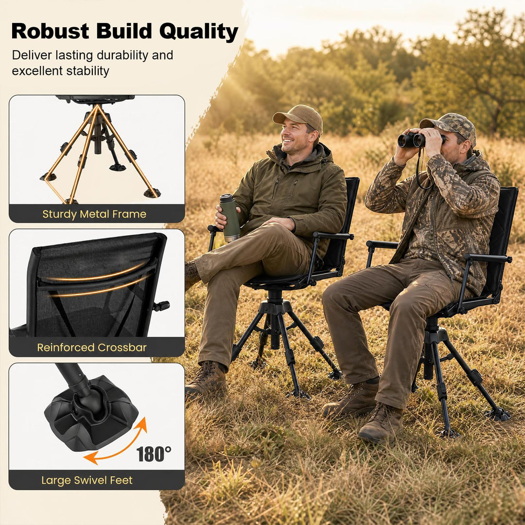 GIANTEX Swivel Hunting Chair w/ Removable Cushion