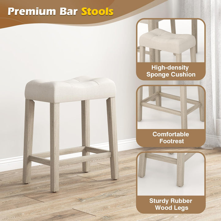 Giantex Dining Table Set for 4, 5-Piece Bar Table Set with 35”x35 Square Table, 18”x11 Padded Stools
