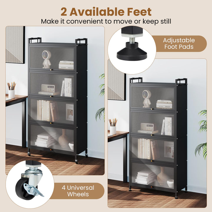 Giantex 5-Tier Kitchen Storage Cabinet, Freestanding Metal Baker&