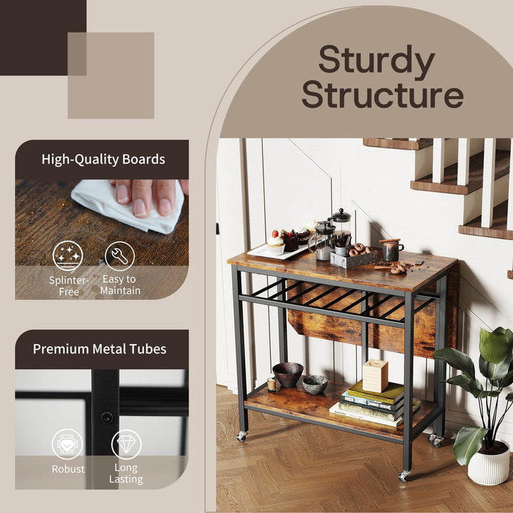 Giantex Folding Dining Table with 5 Wheels