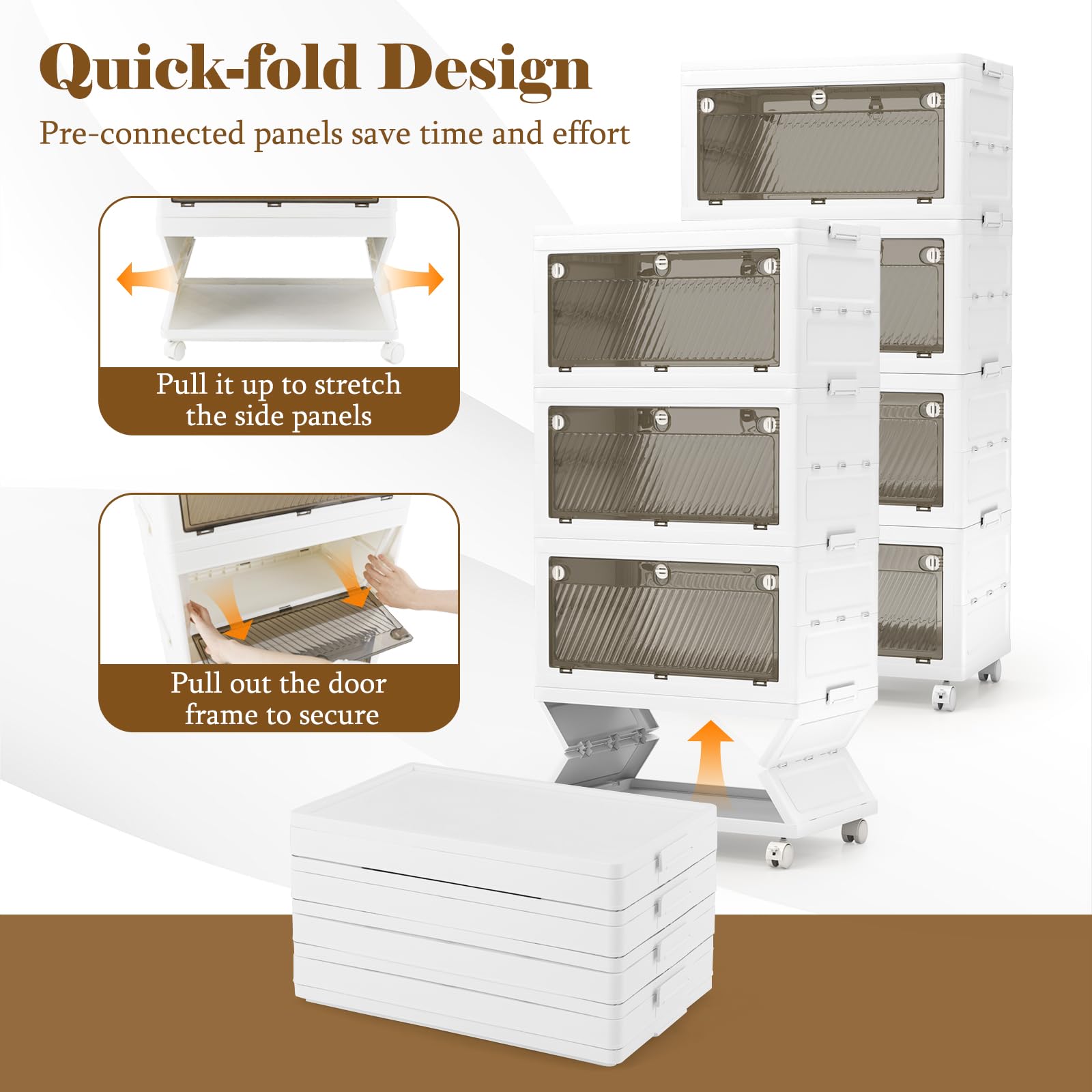 Giantex 44 Gal Plastic Storage Bins with Lids for Living Room