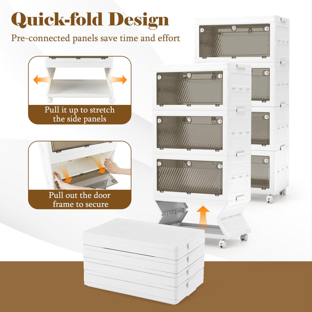 Giantex 44 Gal Plastic Storage Bins with Lids for Living Room
