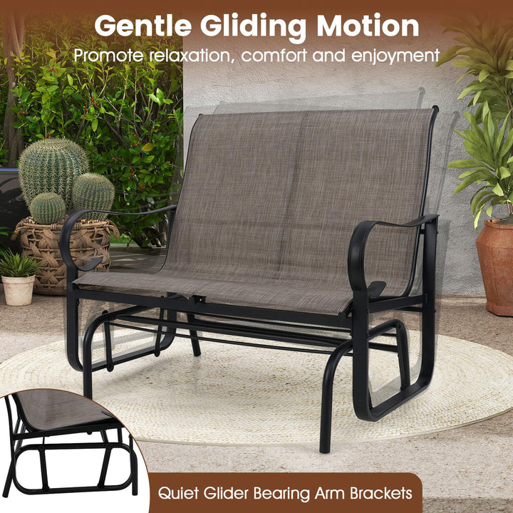 Giantex 2 Person Outdoor Glider Bench with High Backrest