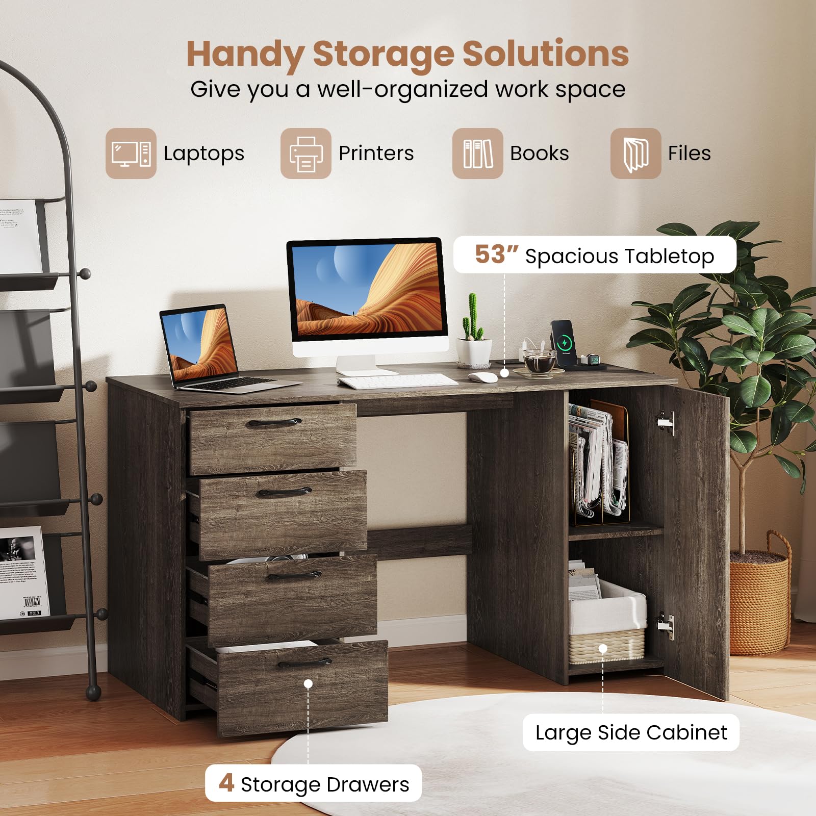 Giantex Computer Desk with Drawers 53 Inch
