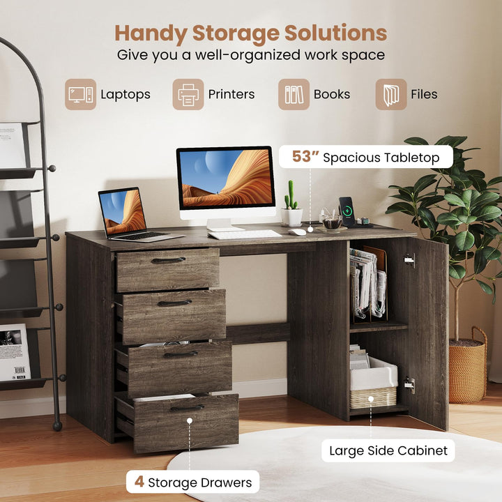 Giantex Computer Desk with Drawers 53 Inch