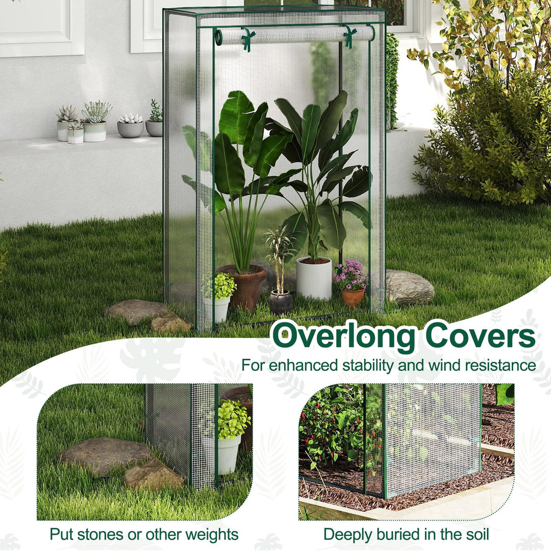 Giantex Portable Mini Greenhouse with Roll-Up Zippered Door