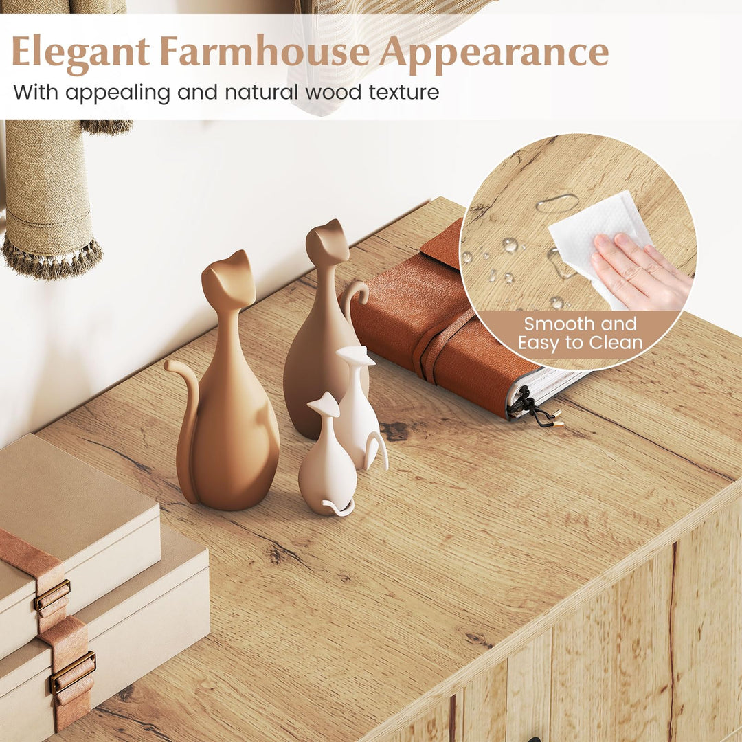 Giantex Shoe Cabinet with Doors 4-Tier Narrow Shoe Rack Cabinet