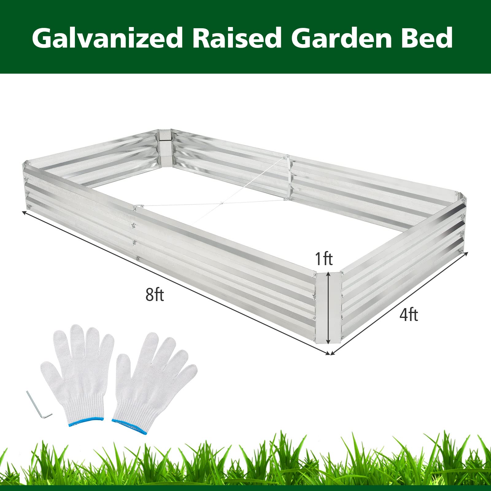 Giantex Galvanized Raised Garden Bed