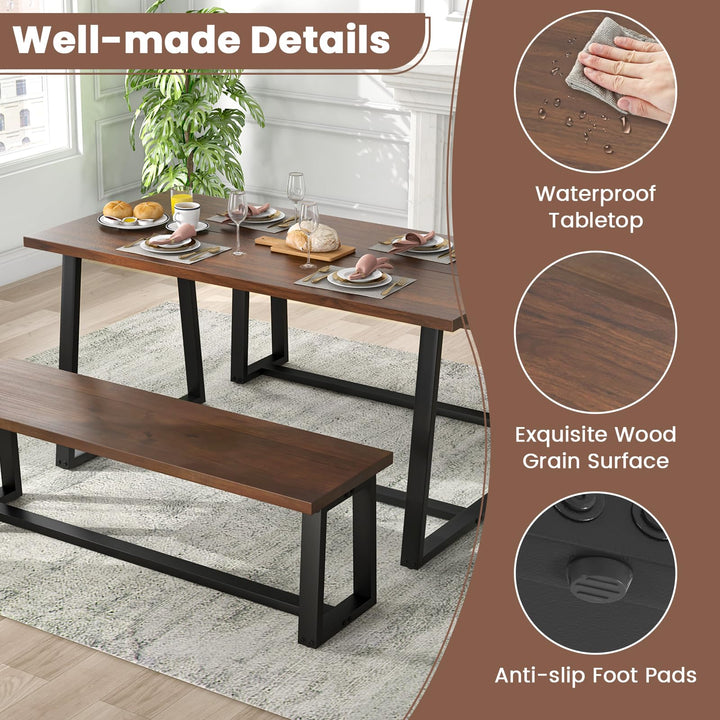 Giantex 63" Large Dining Table for 4-6
