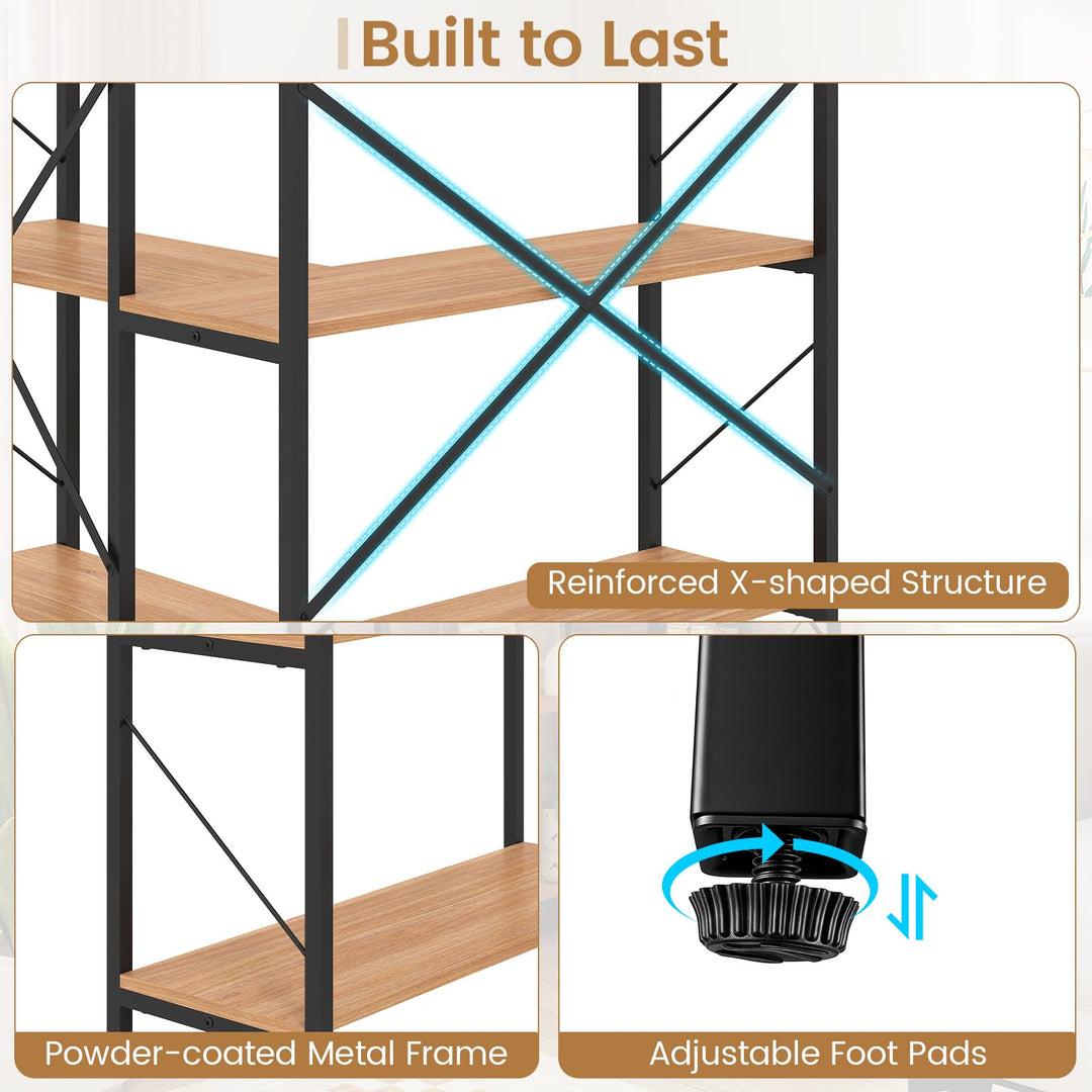 GIANTEX 5-Tier Corner Bookshelf for Living Room