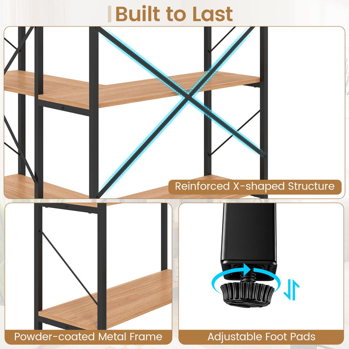 GIANTEX 5-Tier Corner Bookshelf for Living Room