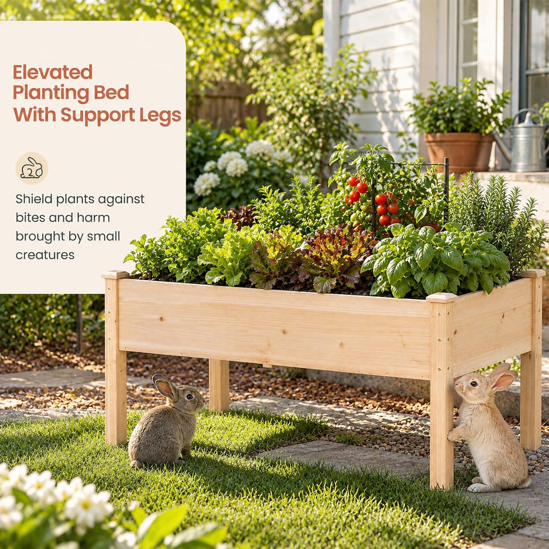 GIANTEX 48" Fir Wood Raised Garden Bed with Legs (1/2)