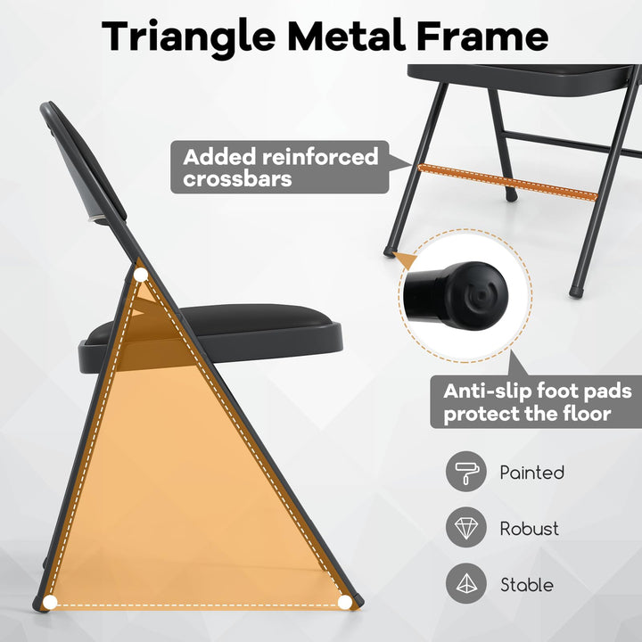 Giantex Portable Party Chairs with Metal Frame