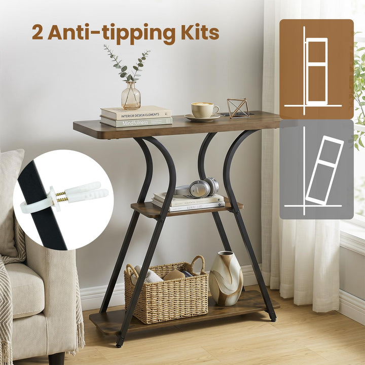 Giantex 32" 3-Tier Narrow Console Table with LED Lights