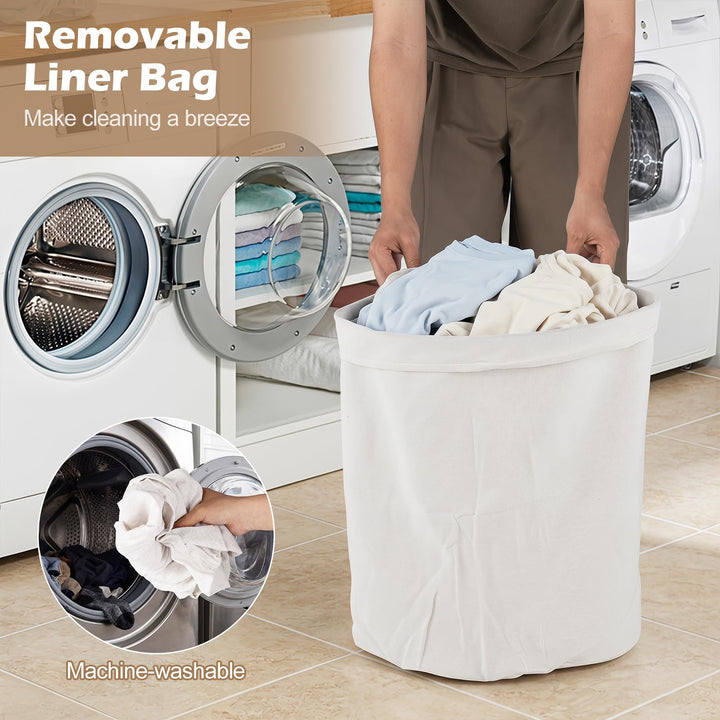 Giantex 15 Gal Bamboo Corner Laundry Hamper with Lid