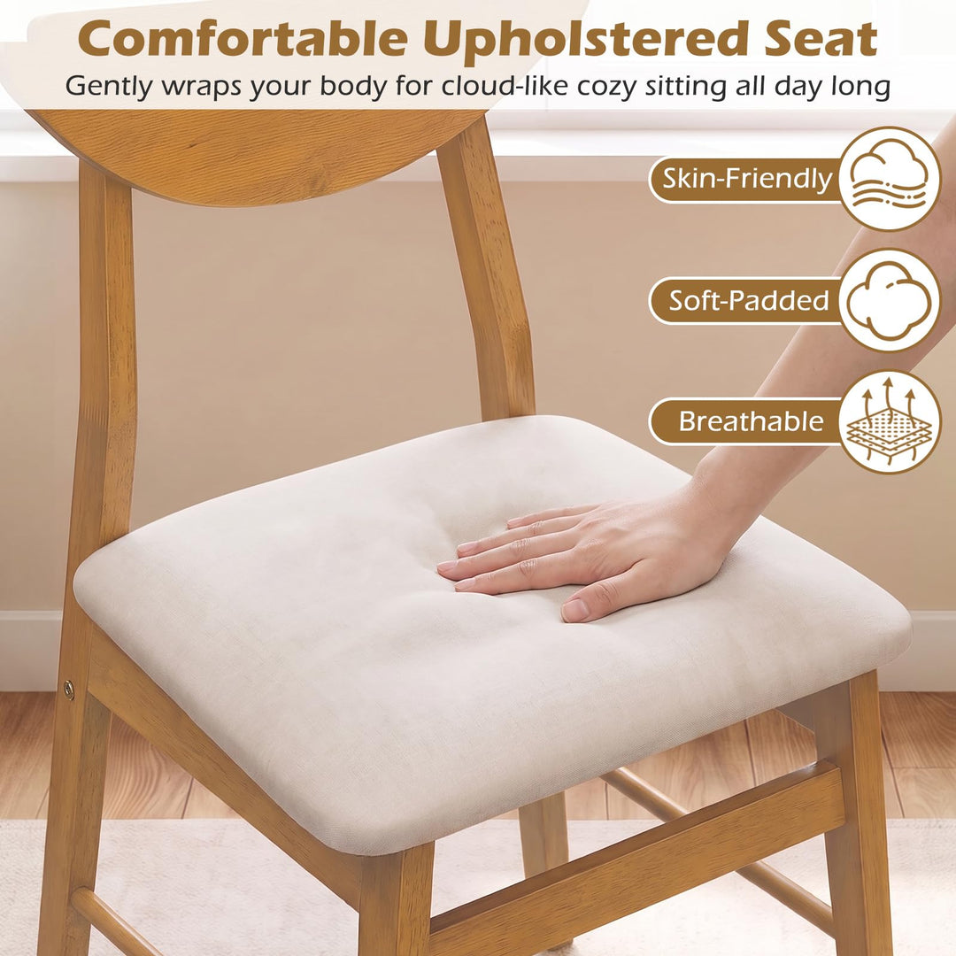 GIANTEX Upholstered Dining Chairs Set w/ Comfortable Upholstered Seat