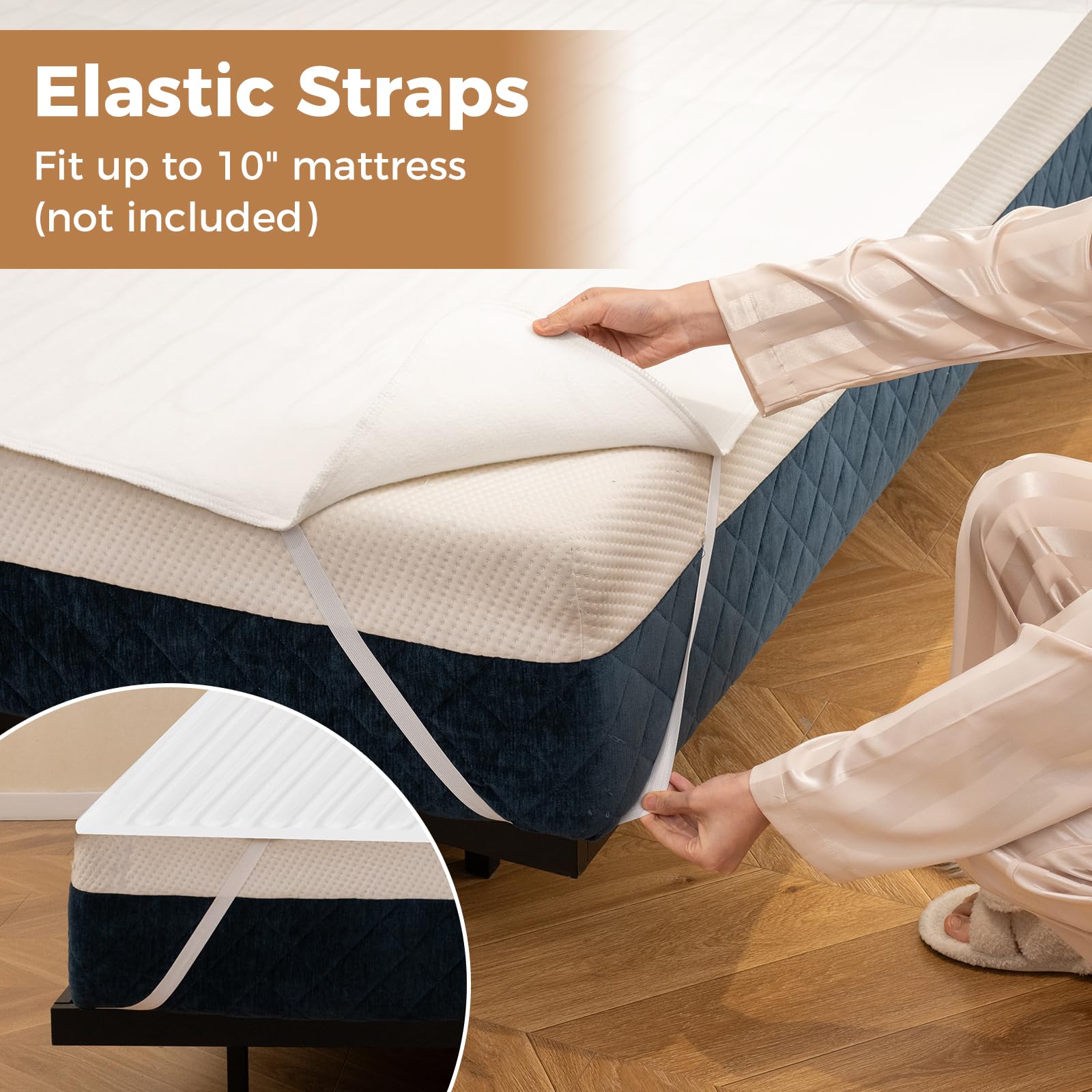 Giantex Heated Mattress Pad, Machine Washable Bed Warmer with Dual Controller, 9 Heat Setting, White, Queen Size, 80” x 60”