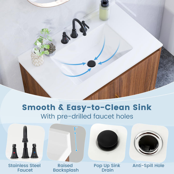 Giantex Bathroom Vanity with Sink Combo - 31" Bathroom Cabinet with Doors