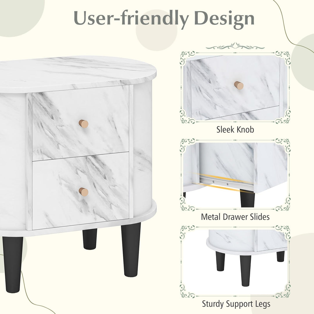 Giantex 2-Drawer Nightstand Set of 1/2