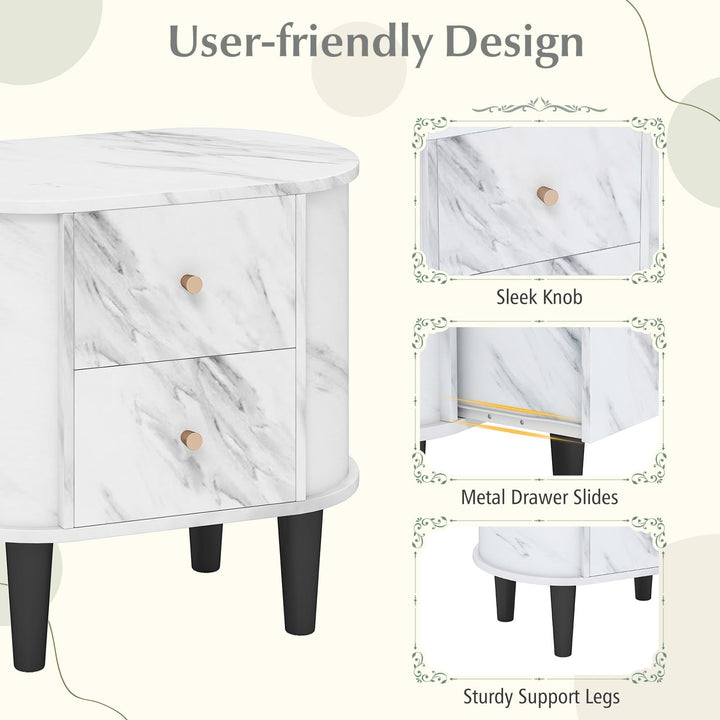 Giantex 2-Drawer Nightstand Set of 1/2