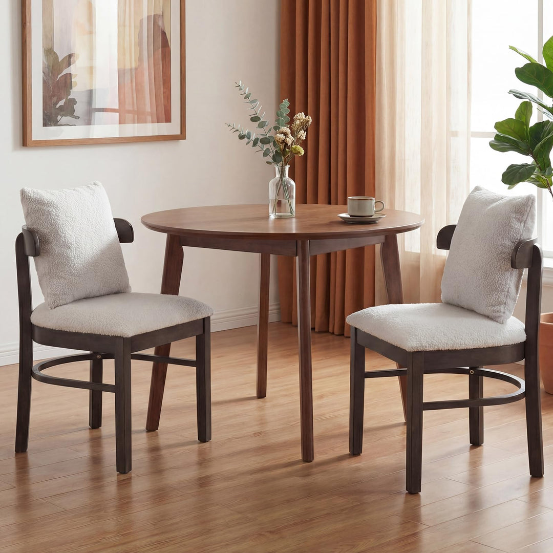 Giantex Wood Dining Chairs Set of 2/4 w/Removable Pillow
