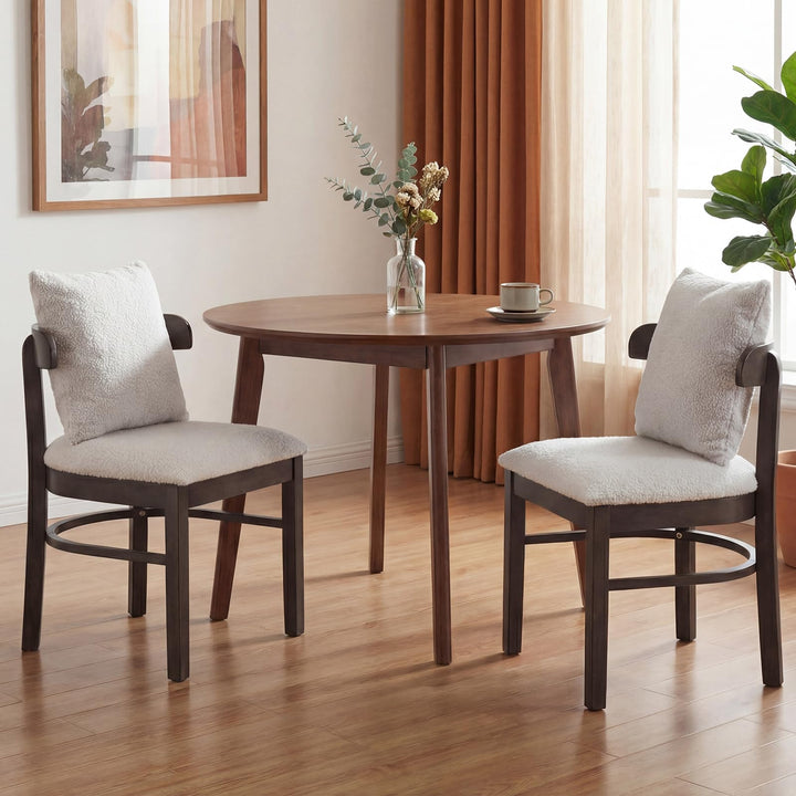 Giantex Wood Dining Chairs Set of 2/4 w/Removable Pillow