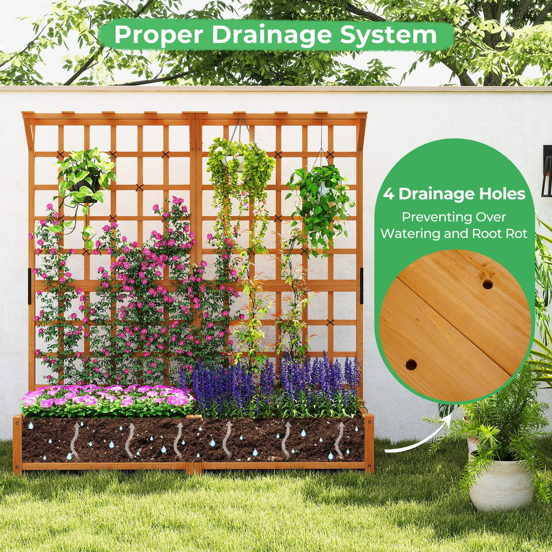 Giantex Large Raised Garden Bed with Trellis and Roof
