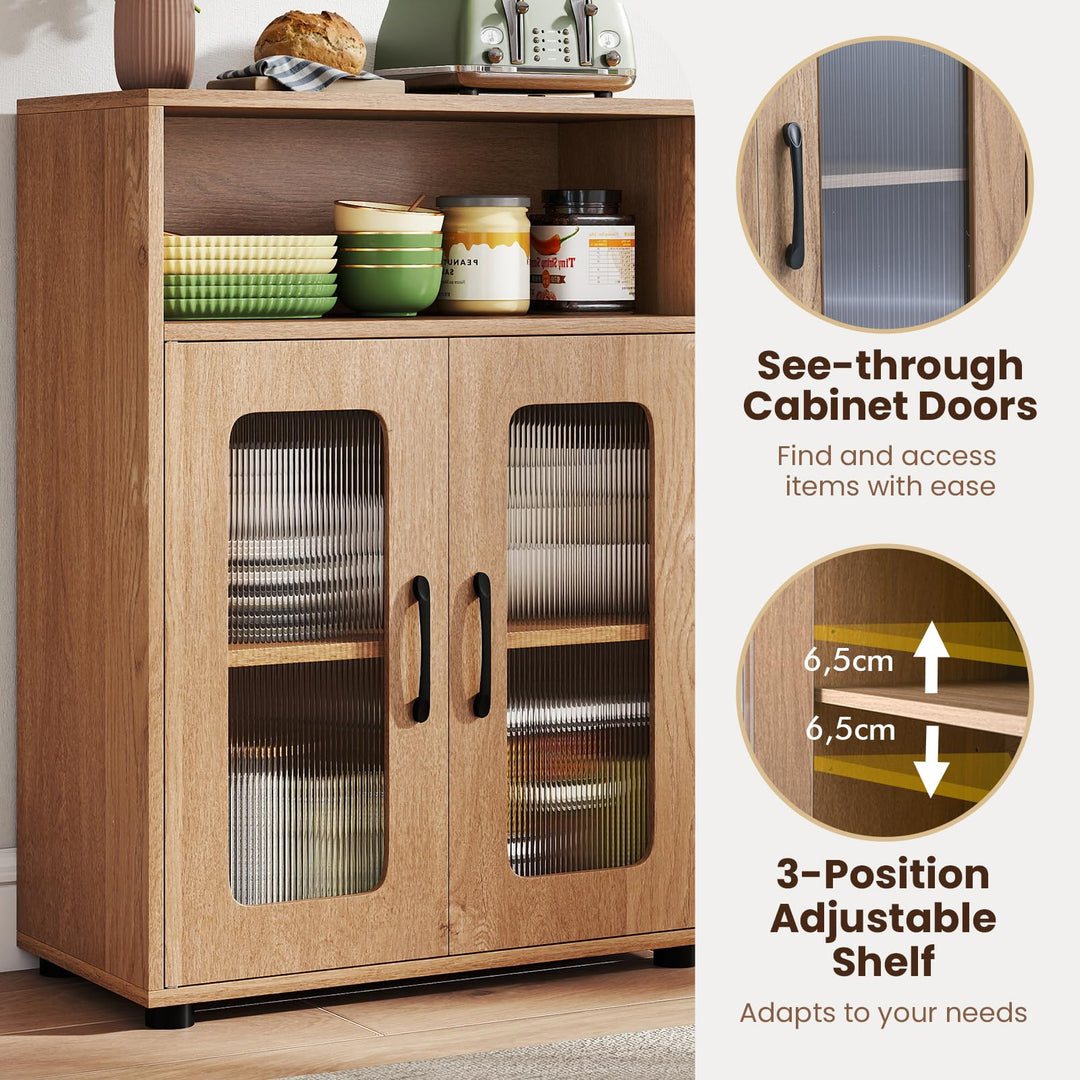 Giantex Bathroom Storage Cabinet with 2 Doors &amp; 3-Level Adjustable Shelf