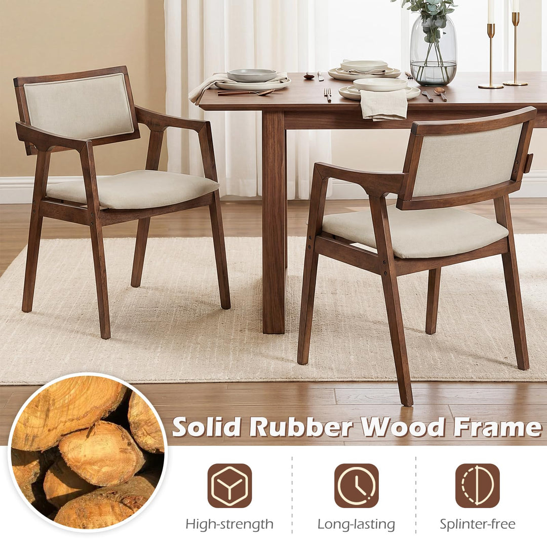 Giantex Rubber Wood Dining Chairs Set of 2/4