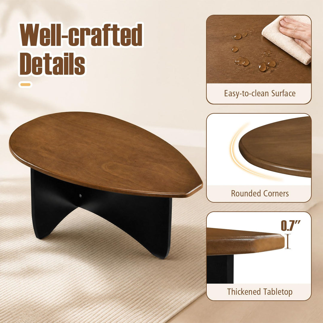 GIANTEX Oval Coffee Table | 35.5" Triangle Coffee table w/T-Shaped Base