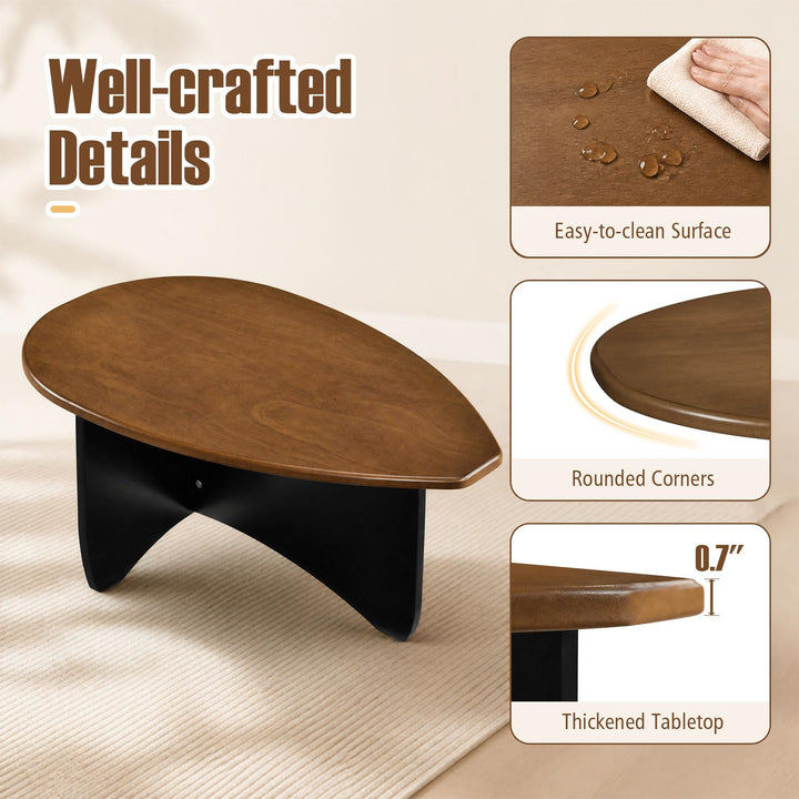 GIANTEX Oval Coffee Table | 35.5" Triangle Coffee table w/T-Shaped Base