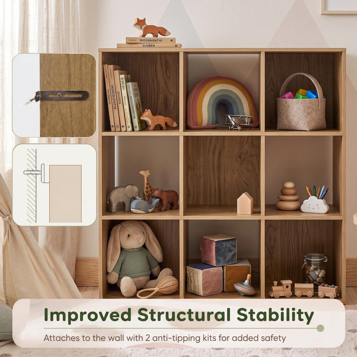 GIANTEX 9-Cube Storage Organizer Wooden Bookcase Display Shelf